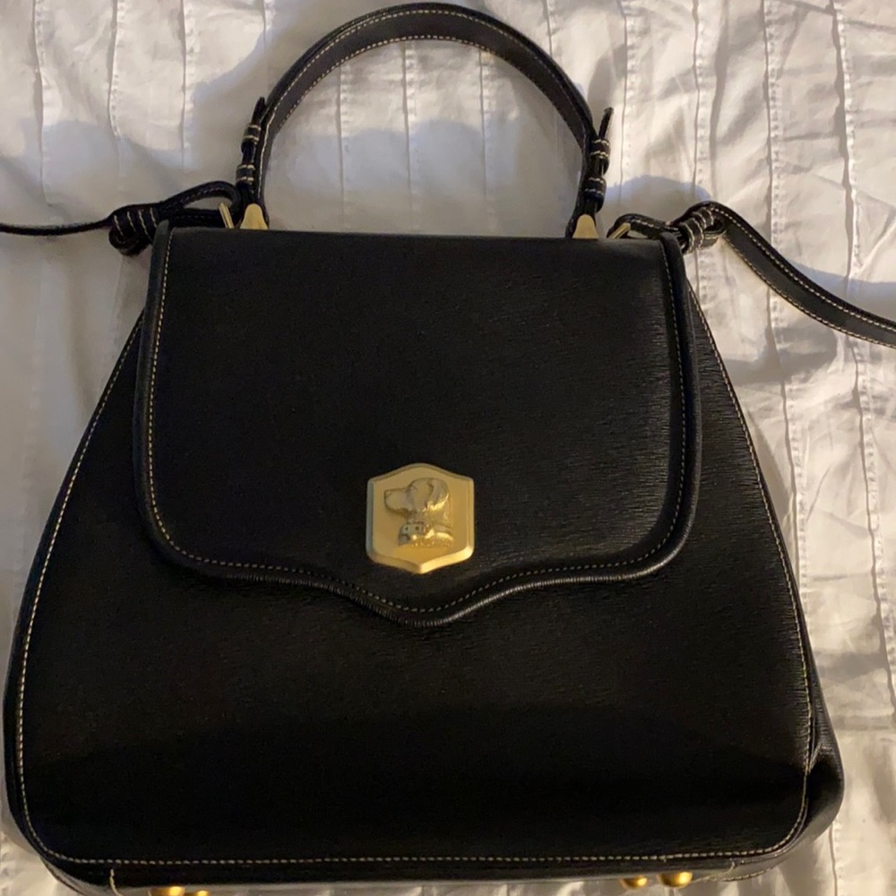 Barry Kieselstein-Cord black handbag with shoulder strap.